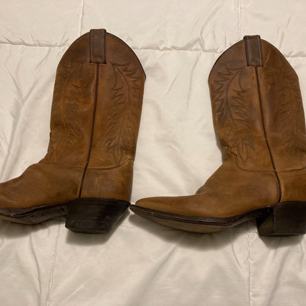 Vintage Justin Brown Oiled Leather Cowboy Boots L4935 - Women’s Size 7C